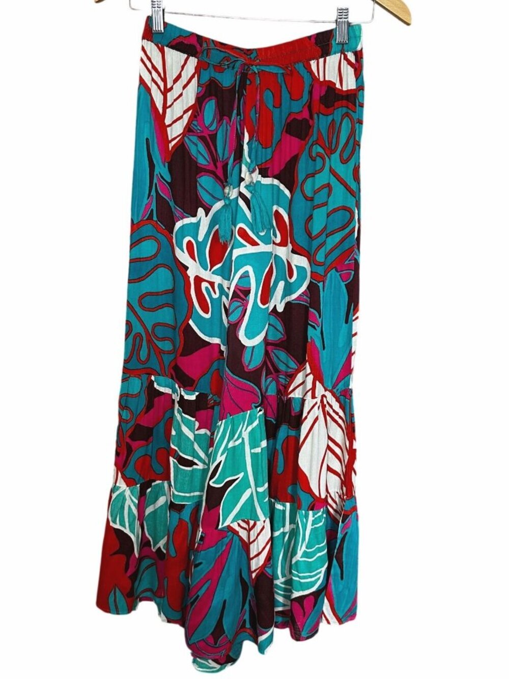 True Destinations Resort Wear Flare Pants Beach Coverup XS Floral Tropical